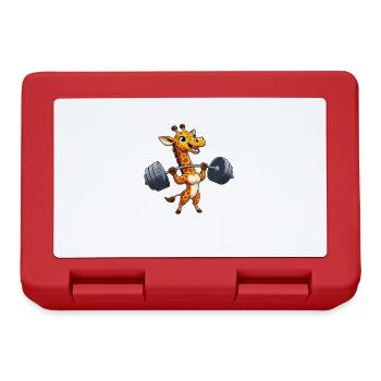 Giraffe Gewichtheber Workout Hantel Fitness - Brotdose - Rot - Vorne