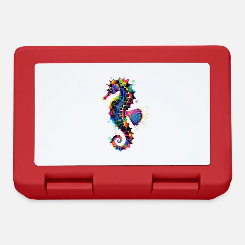 Hippocampe Pop Art Aquariophile coloré Hippocampe mignon - Boîte à goûter - rouge