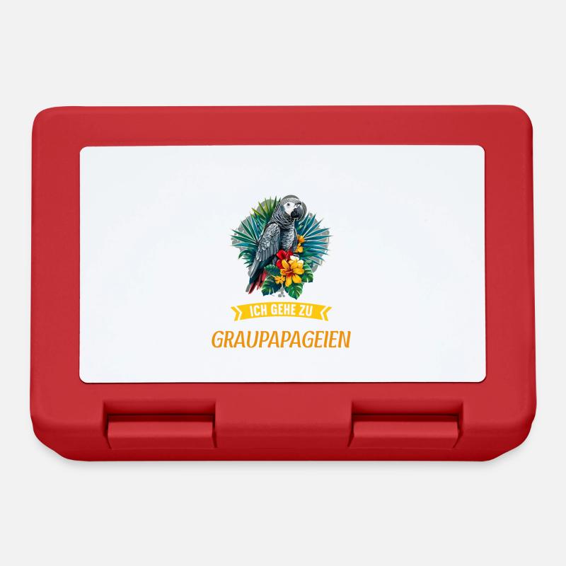Graupapageien Graupapagei - Brotdose - Rot