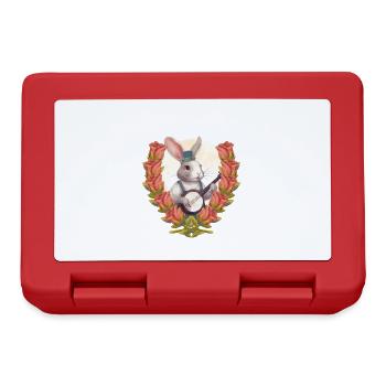 Banjo Bunny Music Roses Birthday Rabbit Child - Lunchbox - red - Front