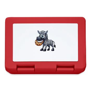 Zebra Biscuit Cartoon Cute Teeth - Lunchbox - red - Front
