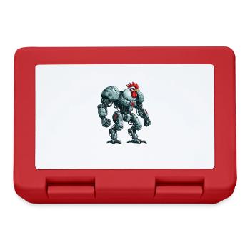 Chicken Rooster Hen Cyborg Robot Mech - Lunchbox - red - Front