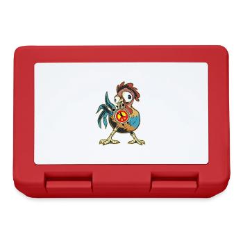 Chicken Rooster Peace Alarm Clock World Peace Peace - Lunchbox - red - Front