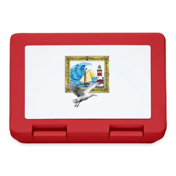 Seagull Maritime Seagulls Seabirds Lighthouse - Lunchbox - red - Front