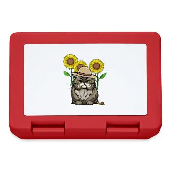 Cadeau d’anniversaire Sunflower Cat Cats - Boîte à goûter - rouge - Devant
