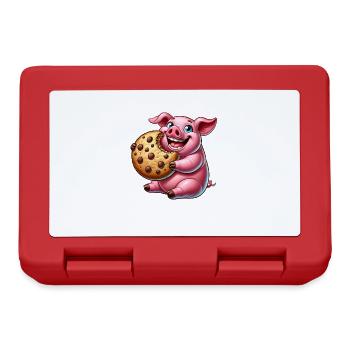 Süßes Schwein Cookie Nachtisch Leckereien - Brotdose - Rot - Vorne