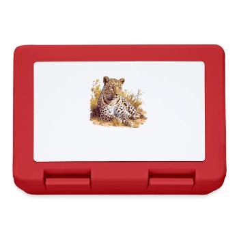 Leoparden Leopard - Lunchbox - red - Front