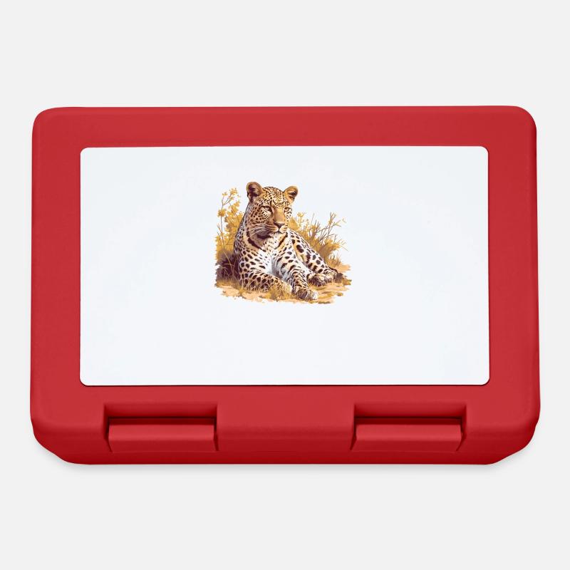 Leoparden Leopard - Brotdose - Rot