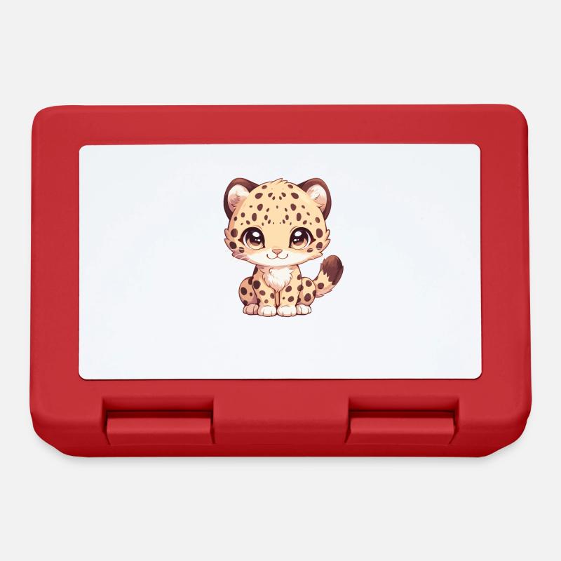 Leoparden Leopard - Brotdose - Rot