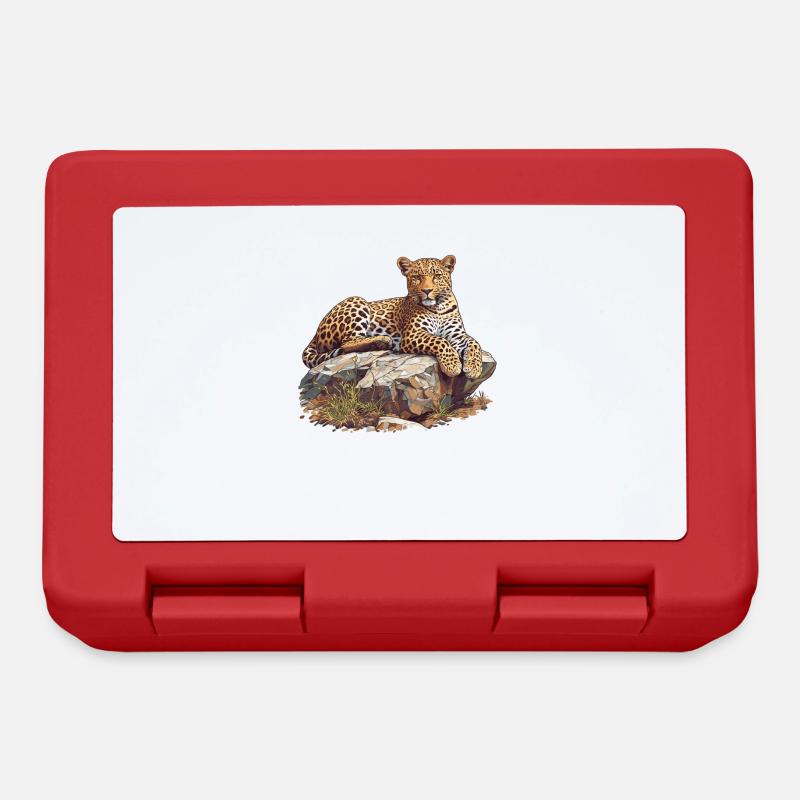 Leoparden Leopard - Brotdose - Rot