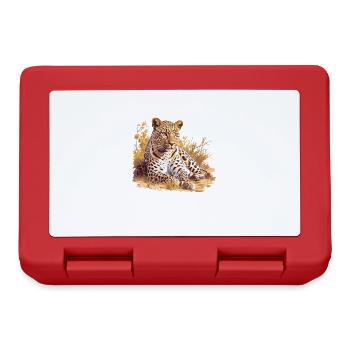 Leoparden Leopard - Lunchbox - red - Front