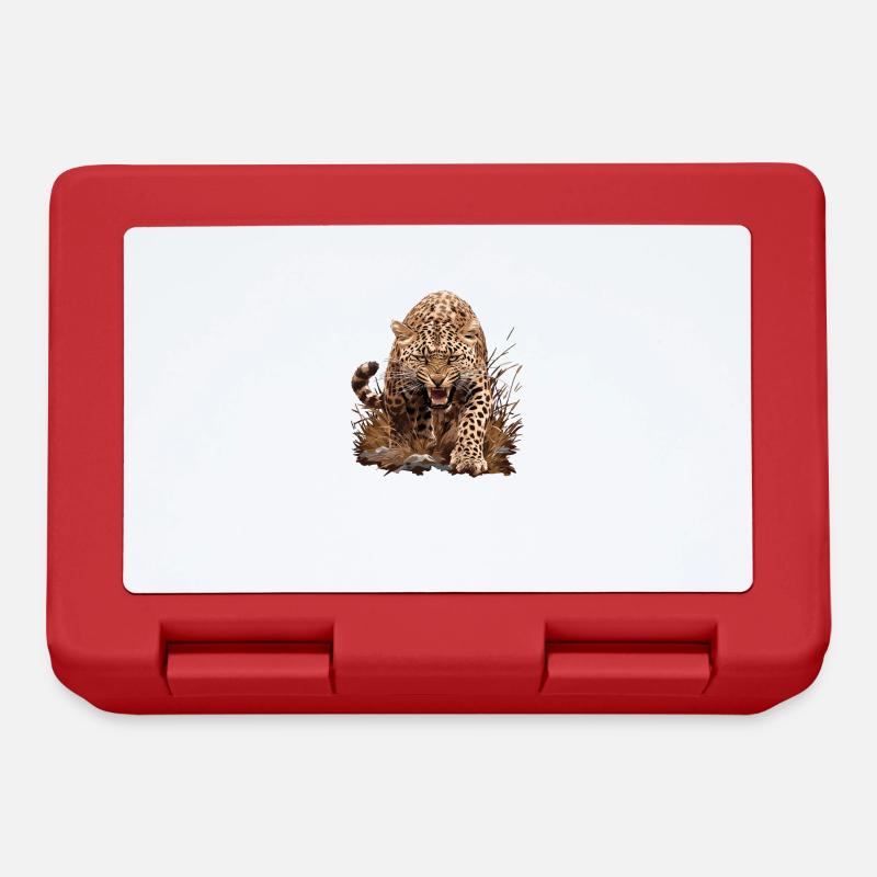 Leoparden Leopard - Brotdose - Rot
