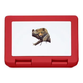 Leoparden Leopard - Lunchbox - red - Front