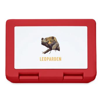 Leoparden Leopard - Lunchbox - red - Front