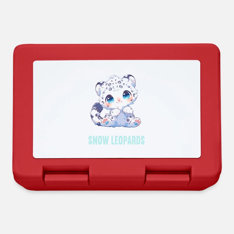 Snow Leopard Schneeleoparden Schneeleopard - Brotdose - Rot