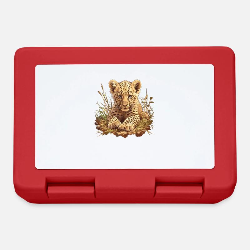 Leoparden Leopard - Brotdose - Rot