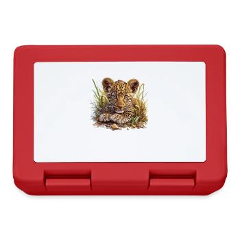 Leoparden Leopard - Lunchbox - red - Front