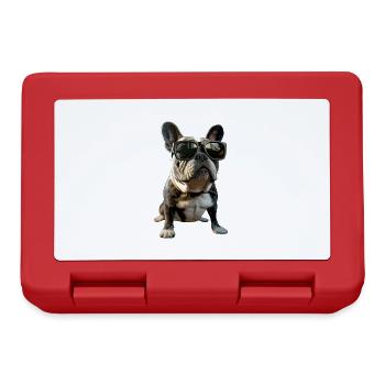 Bouledogue français motif chien bouledogues dogue allemand - Boîte à goûter - rouge - Devant