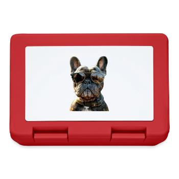 Bouledogue français motif chien bouledogues dogue allemand - Boîte à goûter - rouge - Devant