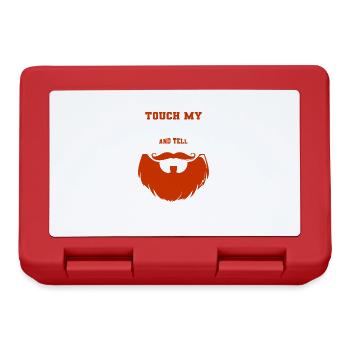 Citation de barbe, Touche ma barbe et dis-moi que je suis jolie - Boîte à goûter - rouge - Devant