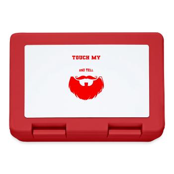 Citation de barbe, Touche ma barbe et dis-moi que je suis jolie - Boîte à goûter - rouge - Devant