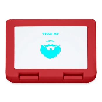 Citation de barbe, Touche ma barbe et dis-moi que je suis jolie - Boîte à goûter - rouge - Devant