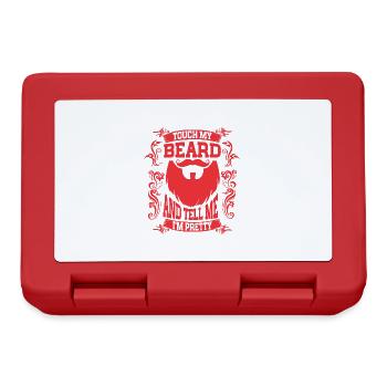 Citation de barbe, Touche ma barbe et dis-moi que je suis jolie - Boîte à goûter - rouge - Devant