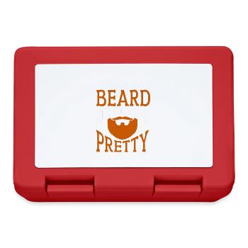 Citation de barbe, Touche ma barbe et dis-moi que je suis jolie - Boîte à goûter - rouge - Devant