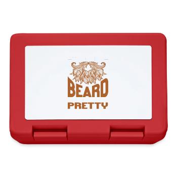 Citation de barbe, Touche ma barbe et dis-moi que je suis jolie - Boîte à goûter - rouge - Devant