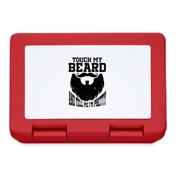 Citation de barbe, Touche ma barbe et dis-moi que je suis jolie - Boîte à goûter - rouge - Devant