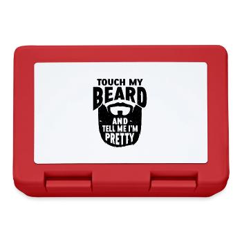 Citation de barbe, Touche ma barbe et dis-moi que je suis jolie - Boîte à goûter - rouge - Devant