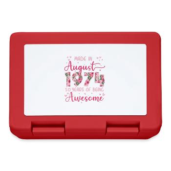 Août 1974 Cadeau Anniversaire 50 Ans Pour Femme - Boîte à goûter - rouge - Devant