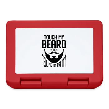 Citation de barbe, Touche ma barbe et dis-moi que je suis jolie - Boîte à goûter - rouge - Devant