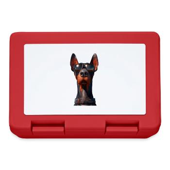 Dobermann Hunde Motiv Wachhund Stolze Dobermänner - Brotdose - Rot - Vorne