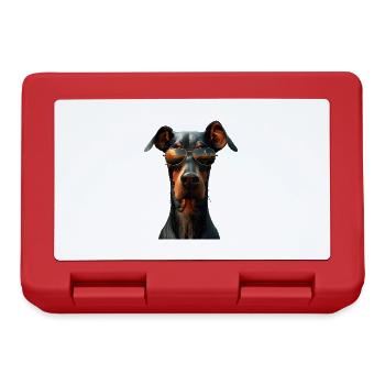 Dobermann Hunde Motiv Wachhund Stolze Dobermänner - Brotdose - Rot - Vorne