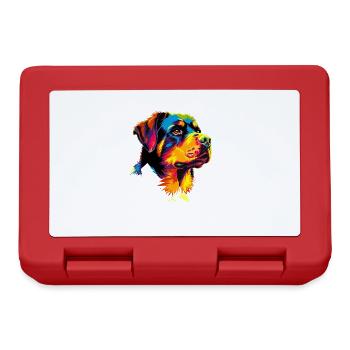Rottweiler chien couleurs vives pop art fierté chiens - Boîte à goûter - rouge - Devant