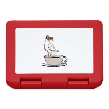 Maritime Seagull Tasse à café Café Blanc Noir - Boîte à goûter - rouge - Devant