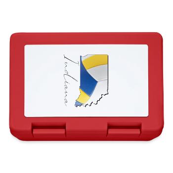 Real Volleyball in Indiana State Map IN - Lunchbox - red - Front
