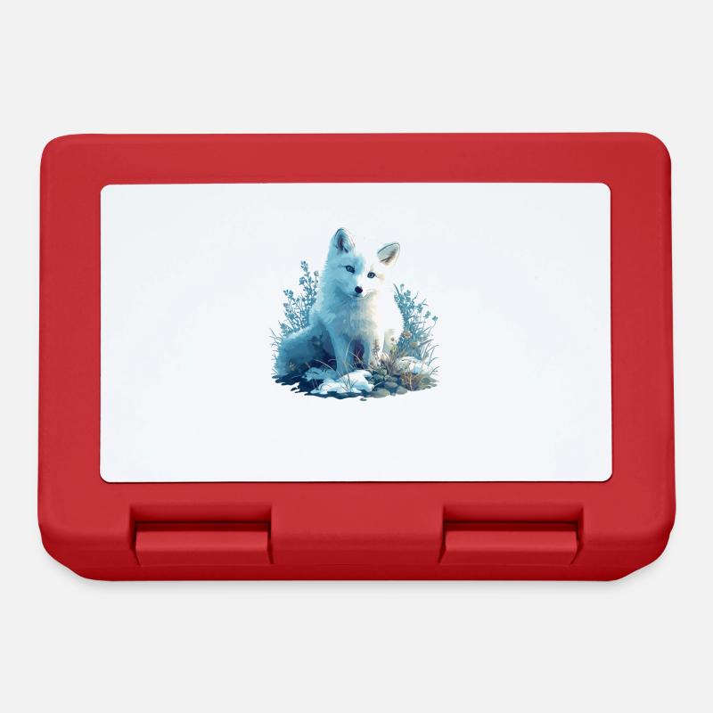 Arctic Fox Polarfüchse Polarfuchs - Brotdose - Rot