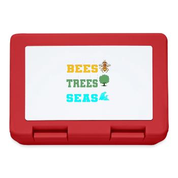 Save More Bees Plant More Trees Clean The Seas - Lunchbox - red - Front