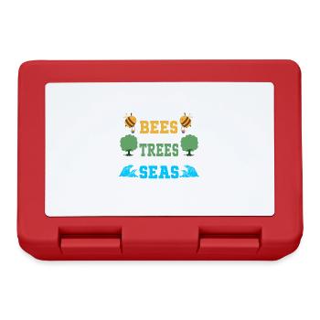 Save More Bees Plant More Trees Clean The Seas - Lunchbox - red - Front