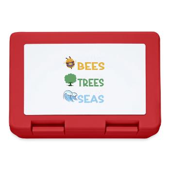 Save More Bees Plant More Trees Clean The Seas - Lunchbox - red - Front