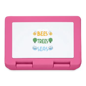 Save More Bees Plant More Trees Clean The Seas - Brotdose - Pink - Vorne