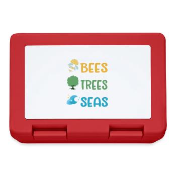 Save More Bees Plant More Trees Clean The Seas - Lunchbox - red - Front
