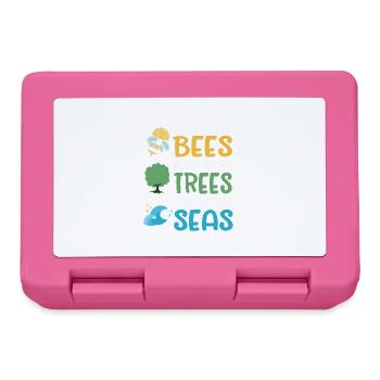 Save More Bees Plant More Trees Clean The Seas - Brotdose - Pink - Vorne