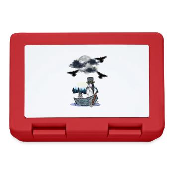 Halloween Ferryman Vampire Bat Boat Boats - Lunchbox - red - Front
