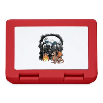 Drache Drachen Fabel Mittelalter Märchen Myth Wald - Brotdose - Rot - Vorne