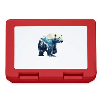 Polar Bear Eisbären Eisbär - Brotdose - Rot - Vorne