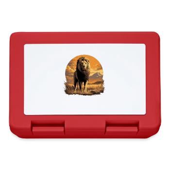 Lion Löwen Löwe - Brotdose - Rot - Vorne