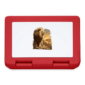 Lion Löwen Löwe - Brotdose - Rot - Vorne